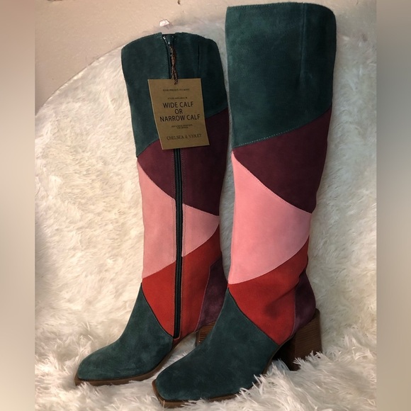 Chelsea & Violet Multicolor Heeled Boots size 7:5 NWT - Picture 7 of 16